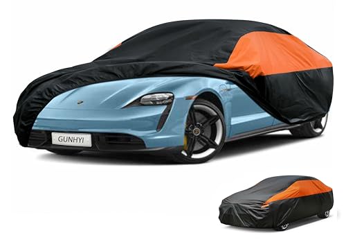 Image of GUNHYI Porsche Car Cover Custom Fit Porsche Taycan Waterproof All Weather for Automobiles, Lightweight Full Exterior Cover Outdoor Sun UV Rain Dust Snow Wind Protection.