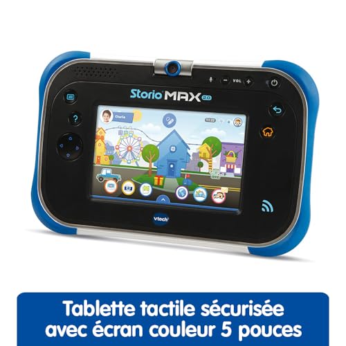 VTech - Storio Max 2.0 Bleue, Tablette Enfants Tactile, Éducative et Sécurisée avec Écran Couleur 5 Pouces, WiFi, Android, Appareil Photo, Cadeau Enfant de 3 Ans à 11 Ans - Contenu en Français