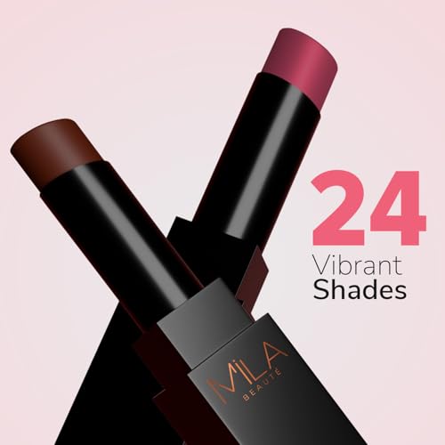 Image of Mila Beaute Pro Matte Lipstick | Highly Pigmented & Long lasting | Semi Matte Finish | Light Weight Lipstick | Single Swipe Application | Luxurious Lip Color | Shade - (Naina, 4.2g) (Pack of 2)
