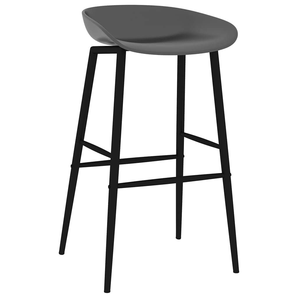 Juego de 7 piezas de bar, color blanco y gris con mesa de tablero de fibra de densidad media y patas de metal y taburete de bar con respaldo para instalaciones modernas