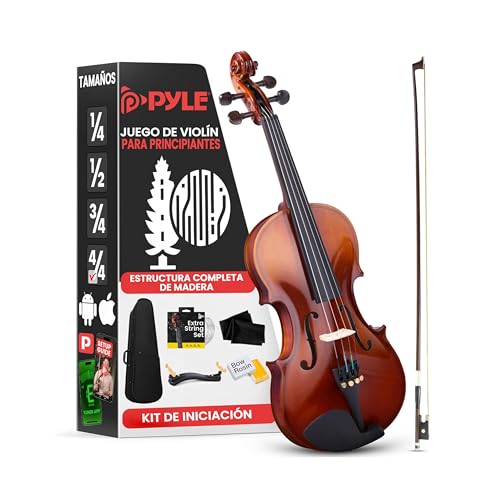 Pyle violin 4/4, Set para principiante y niños, Con...