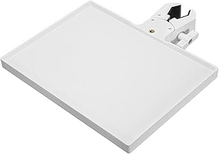 Streamlined - Bandeja de soporte de micrófono con soporte para teléfono para configuración de actuación en vivo (blanco)