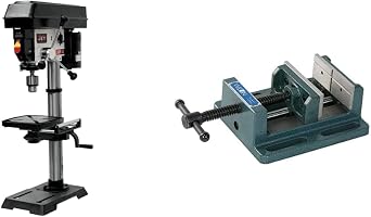 JET JWDP-12, 12-Inch Benchtop Drill Press 716000 and Wilton LP4 Low Profile Drill Press Vise, 4" Jaw Width 11744