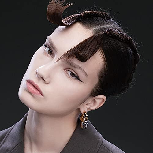 Sloong 14k Gold Plated Chunky Earring Cuban Link Chain Circle Square Hoop Earrings Paperclip Link Chain Jewelry Drop Dangle Earrings set for Women Adult - Image 3