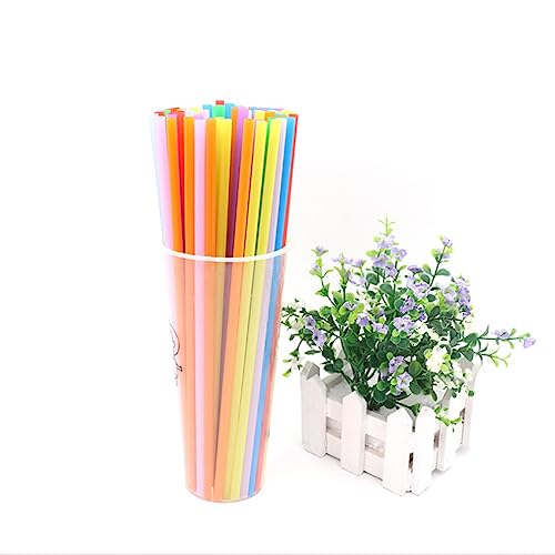 Image of Healeved 200 Pcs Extra Large Smoothie Straws Flat Mouth Drinking Straws Disposable for Parties Bbq Wedding Birthday