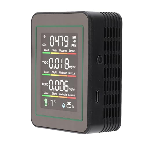 Luocute 5 in 1 Cij^[ACO2 HCHO TVOC xxoALCD fBXvCԊOZT[tAz[ItBXWp (MT11NW ubNAWiFi ԊOZT[)