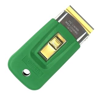 UNGER ErgoTec Window Glass Scraper - Safety Scraping Tool for Window Cleaning - Tough Dirt, Tape, Sticker & Paint Scraper for Glass