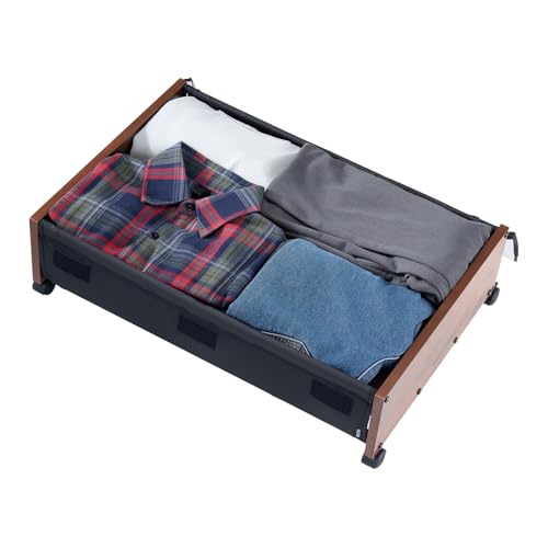Image of VEVOR Under Bed Storage with Wheels, 36.0 x 18.1 x 7.3 inch, Underbed Containers with Clear Lid, Underbed Shoe Organizer, Rolling Under the Bed Storage Bins for Clothes Shoes Blankets Bedroom, 2 Pack
