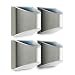 Home Zone Security Solar Wall Lights - Outdoor Solar Fence Post and Step Lights, Weatherproof with No Wiring Required, Stainless Steel (4-Pack)