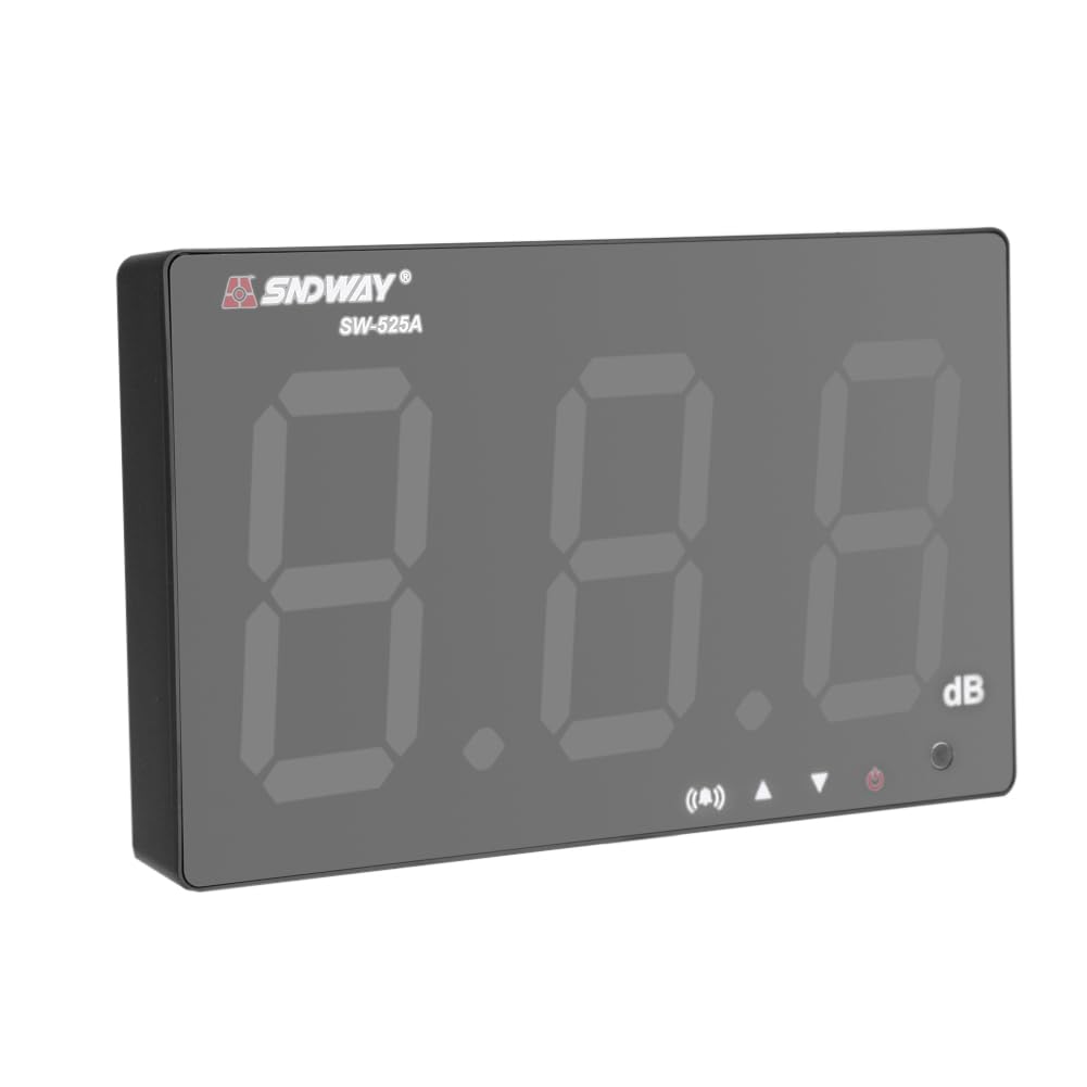 Lazmin Medidor de Nivel de Sonido LCD de 9.6 Pulgadas, medidor Digital de decibelios Medición de Ruido de Audio 30-130dB, medidor de monitoreo de decibelios con Alarma