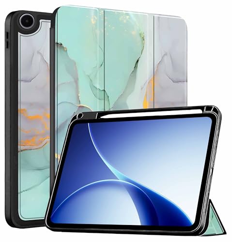 Image of ProElite Cover for Oppo Pad 5 12.1 inch Case, Soft Flexible Flip Case Cover for Oppo Pad 5 12.1 inch Case with Pen Holder [Auto Sleep Wake Feature] [Recoil Series] - Marble Green