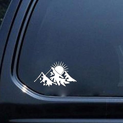 Sun Behind Mountains Hiking Fun Sticker Artistic Vinyl Decal 14.5CM x 8.5CM Cover