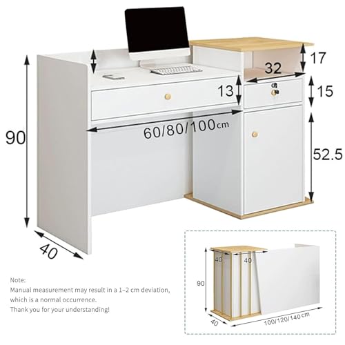 Comptoir de Réception 120cm avec Tiroirs Sécurisés pour Commerce et Bureau