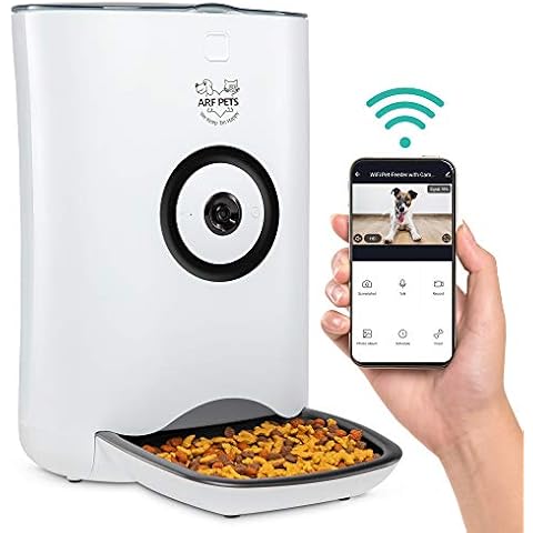 Arf Pets Smart Automatic Pet Feeder with Wi-Fi, HD Camera with Voice and Video Recording, Programmable Food Dispenser for Dogs & Cats with Easy App-Controlled, 29-Cup Capacity, for iPhone & Android Cover