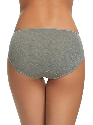 Felina Cotton Stretch Hi Cut Panty (6-Pack) Full Coverage Underwear for Women - Sexy Lingerie Panties for Women, Style: C18184