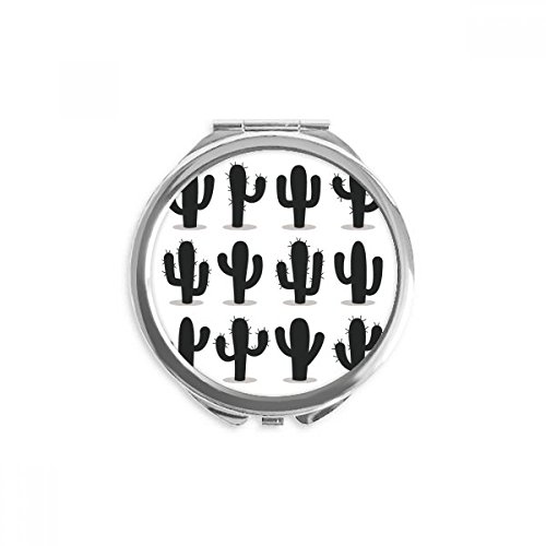 Miroir de poche cactus silhouette rond pour maquillage portable et compact
