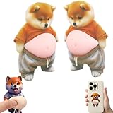 柴犬 ぷにぷにシール お腹ぷにぷに 3D柔らかいお腹ッカー おしりシール 携帯電話飾り用 手帳用 日記帳用 柴犬 グッズ マスコット (あ) image