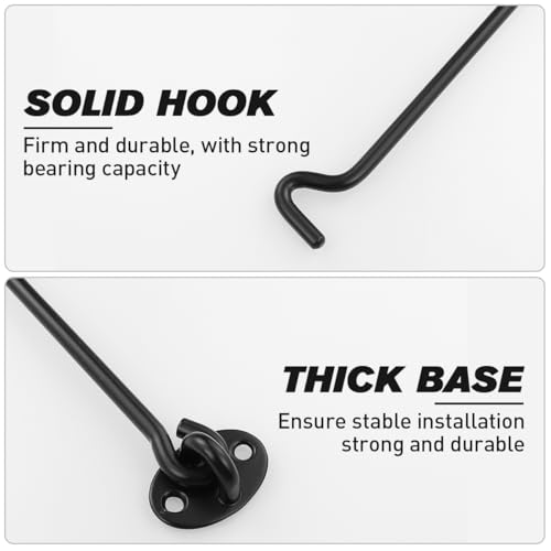 DOITOOL Stainless Steel Gate Latch Lock Hook: 2PCS Hook and Eye Latch with Mounting Screws - Image 4