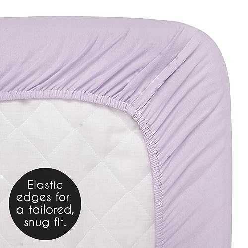Image of Sweet Jojo Designs Lavender Purple Boho Shabby Chic Floral Girl Baby Changing Pad Cover Infant Newborn Diaper Table Change Mat Sheet Lilac Violet Ivory Bohemian Vintage Garden Watercolor Flower Nature