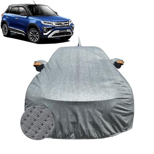 Image of Car Cover for Toyota Urban Cruiser (2020-2022) | 100% Waterproof Cover with Antenna & Reflective Mirror Pockets | Dustproof, Scratchproof, Heatproof Car Cover |Soft Cotton Lining| Grey