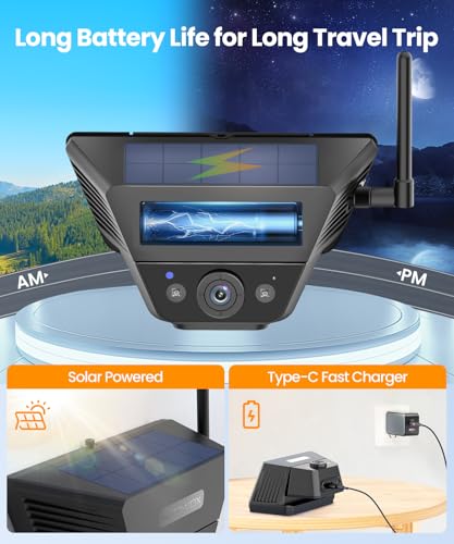 Image of AUTO-VOX 2 Solar Backup Camera Wireless for RVs, Flexible Monitoring | 7.2 inch HD 1080P Monitor, Dual Camera System, Strong Magnetic Scratch-Proof Rear View Camera for Trucks, Campers, SUVs, Cars