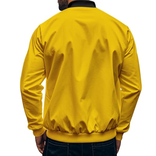 Men's Lightweight Jackets Casual Bomber Stand Collar Jackets with Zip-Up Closure for Golf Work or Fall Outfits3
