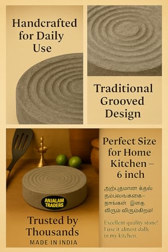 Image of Herbals Turmeric Haldi Grinding Stone, Chandan Mortar, Sandalwood Rubbing Stone (Big Size=13cm)