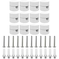 ZOHAR 12 Stück Zweiteilige Wand- und Deckenpins Weiß für Textilkabel Deckenbefestigung Affenschaukel Aufputz-Kabelhalter für Lampe DIY mit Schrauben und Dübeln