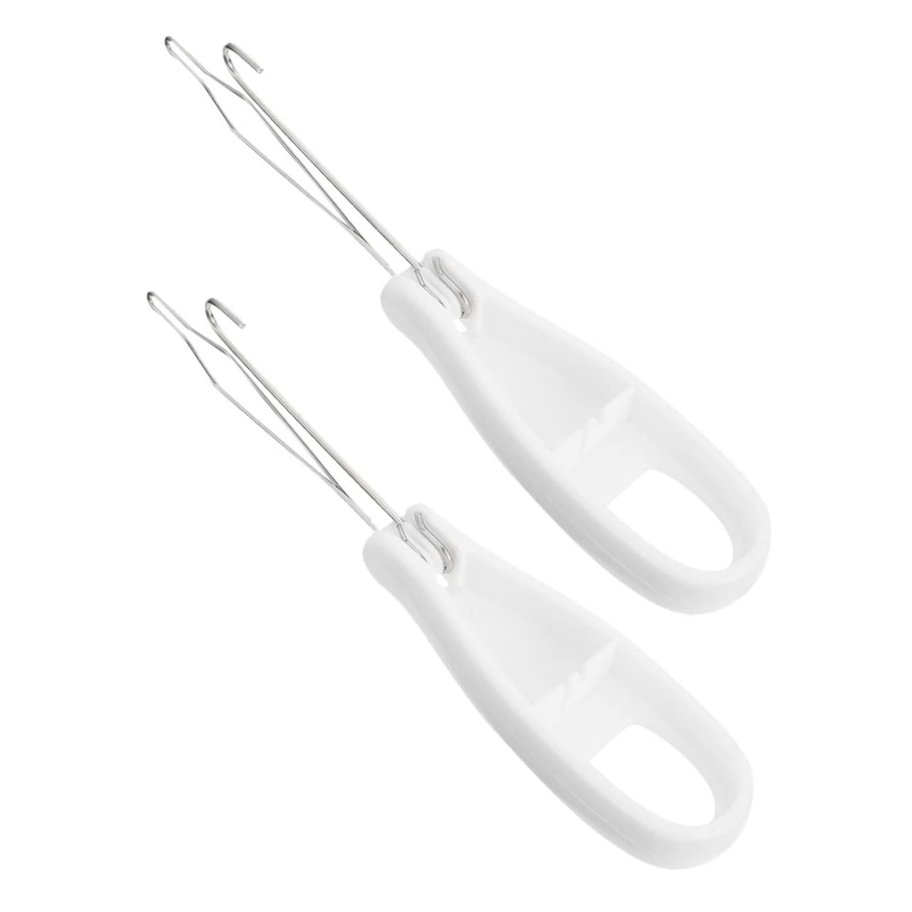 Healeved 2pcs Zipper Puller Convenient Coat Button Hook Button Hook Accessory Button Shirts Aid Fixed Button Hook One Hand Buttons Hook Button and Zipper Aid Hand Tools White Acrylic