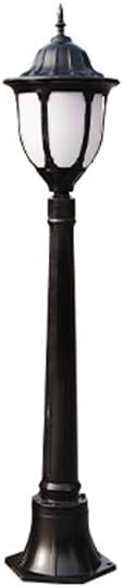 TQXDD Vintage European Lawn Table Lamp Die-cast Aluminum with Acrylic Lampshade High Light Transmission The Way Lantern Light Outdoor Waterproof Patio Column Post Lantern Pathway (Color : Black)