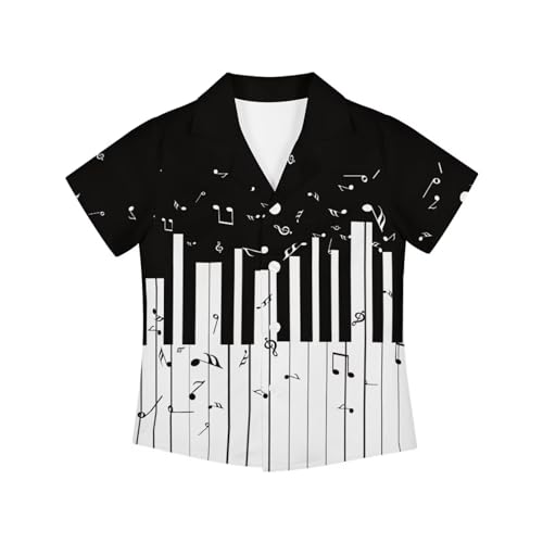 Hawaiian Shirt for Boys Girls 3-16T Kids Button Down Casual Summer Beach Shirt Printed Short Sleeve Blouse Tops