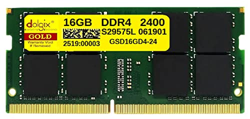 Image of Dolgix Gold 16GB DDR4 2400MHz Laptop /Notebook RAM CL-17 (Memory) (2Rx8 Dual Rank) SO-DIMM | PC4-19200 | 5 Year Warranty (Made in India)