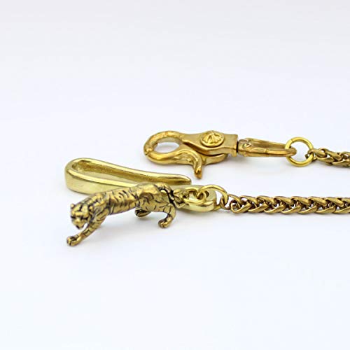 Retro Rustic Solid Brass Keychain Wallet Chain Hook For Men #TOP3