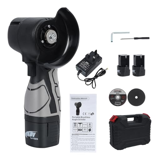 Haibinsuo Kit per smerigliatrice angolare senza fili, mini smerigliatrice angolare, senza spazzole, per lucidatura manuale, 2 batterie da 16,8 V 2000 mAh e 6 dischi per metallo e legno 7000