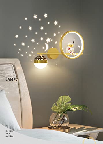KZT 30W LED Modern Wall Lamp Dimmable Starry Sky Night Light Wall Mounted Nursery Lighting Kids Childs Room Wall Lights Astronaut Bedroom Bedside Lamp Living Room Hallway Baby Gifts Decor Lighting - Image 3
