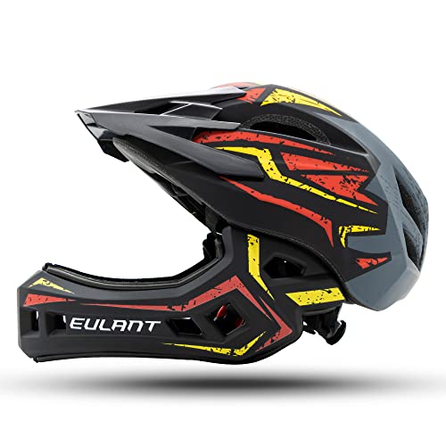 EULANT Casque Integral VTT pour Enfants,Casque Enfant avec Mentonniere pour Vélo BMX Moto...
