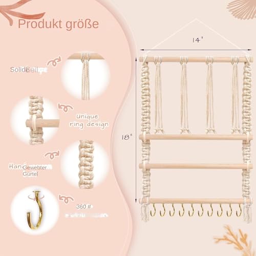 Support décoratif à suspendre en bois de hêtre durable et élégant - 5