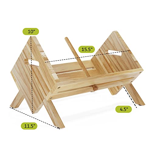 Rustic State Wooden Kids' Book Caddy With Adjustable Divider - Floor And Desktop Bookshelf Bookcase - Toy Display Holder Stand Storage Organizer - Nursery Room Bedroom Playroom- Natural #TOP5