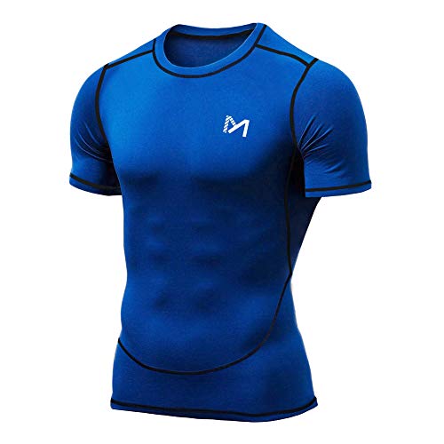MEETYOO Camiseta Compresion Hombre, Manga Corta Camisetas Ropa Deportiva para Running Gym Ciclismo
