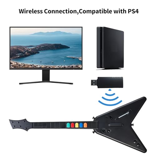 Image of NBCP Wireless Guitar Controller for PlayStation 4, PC,PS4 /PS3,Clone Hero, Fortnite Festival,Compatible with Guitar Hero & Rock,Plug-and-Play USB Receiver