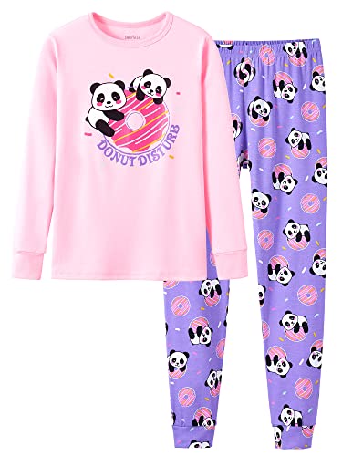 Sleepover Pajama Set for Girls Tie Dye Cotton Snug-fit Long Sleeve PJ Size 4T-14