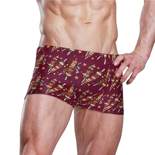 Kebab Mens Swim Trunk Swimwear Bathing Suit Swim Brief Square Leg Board Short S B04047253