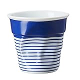 Volume: 0, 18 L Revol RV646077 Tasse Cappuccino Froissé 8, 5cm Porcelaine, Blanc/Bleu, 8.5 x 8.5 cm