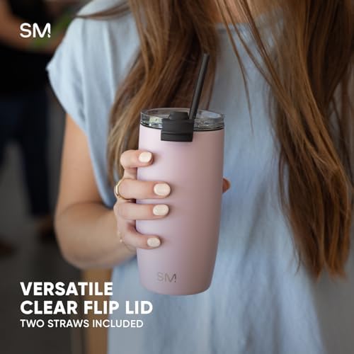Simple Modern Voyager Tumbler with Flip Lid | Travel Coffee Mug | Insulated Stainless Steel Cold Brew Iced or Hot Coffee Cup | Gifts for Women Men Her Him | 16oz, Almond Birch - 5