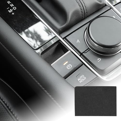 FDAIUN 車電子ハンドブレーキ パネル 保護 ステッカー マツダ 3 BP系 マツダ CX30 2019年-2025年に適合 スエード材料 ソフトな手触り カスタムドレスアップ アクセサリー 内装パーツ インテリアパネル 両面テープ付き (ブラック-ア