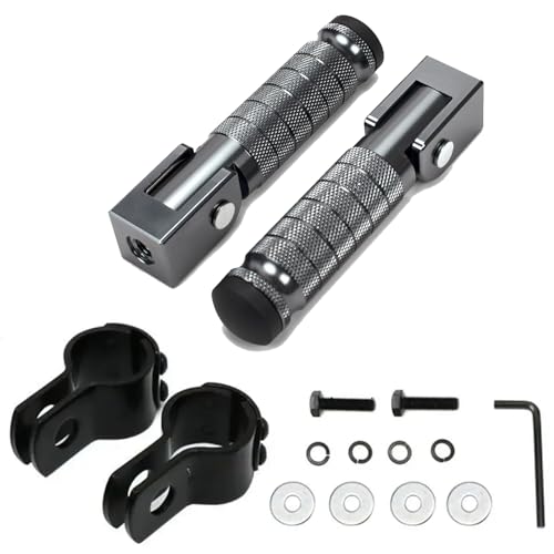 XINGWU Dirt Bike Fußrasten 8 mm mit Halterung, Klappringe, CNC, universell für Honda, Kawasaki, Yamaha, Suzuki, Ducati, Aprilia, die meisten Motorräder, Roller, ATV, E-Bike, Fußpedal (Titan)