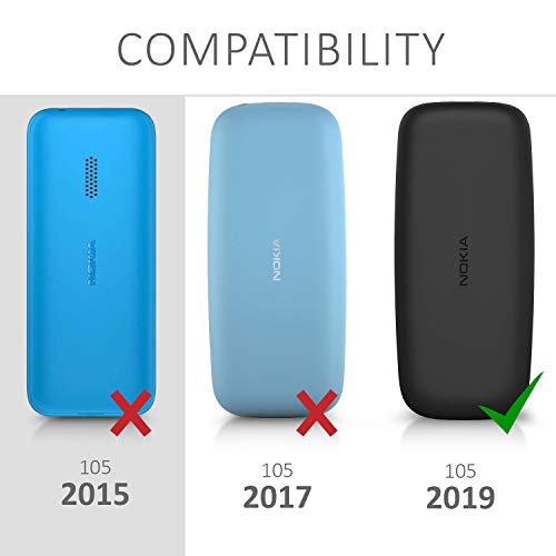 kwmobile Case Compatible with Nokia 105 (2019) Case - Soft Slim Protective TPU Silicone Cover - Black by kwmobile - Image 6