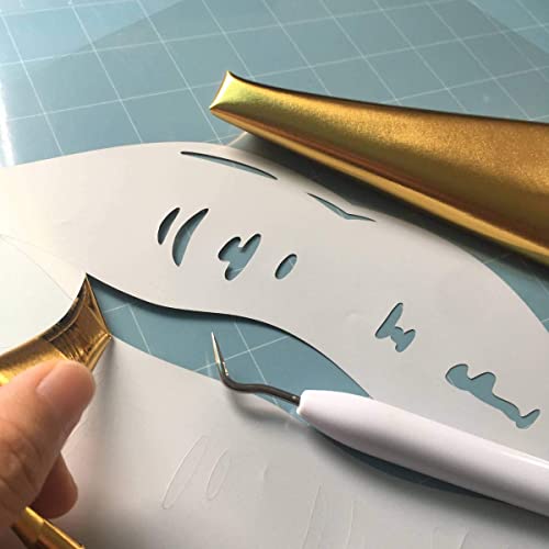 Image of Gold Foil HTV Rolls | Heat Transfer PU Film for Shirts | 20 x 40 Inch Iron-On Material | Compatible with Cricut & Cameo | Easy Cut & Weed for Heat Press Designs