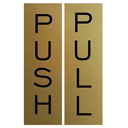 Panneaux de porte Push Pull or brossé pour une signalétique premium