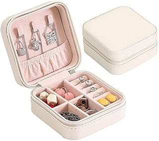 GONDNOWS Jewelry Box Organizer Small Travel PU Leather Jewelry Organizer Ring Earrings Necklace Bracelet Jewelry Gift Box